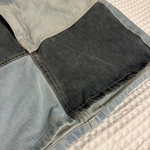 Colorblock Denim Mini Skirt - Picture 4 of 6